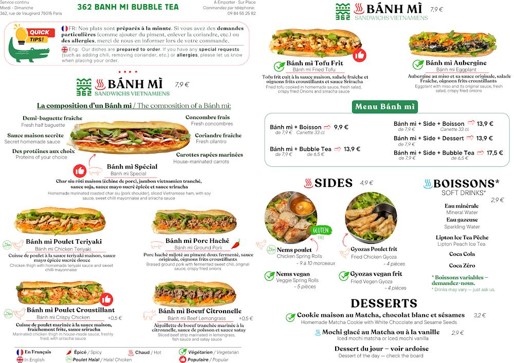 362 Banh Mi Bubble Tea - Scan Menu 4