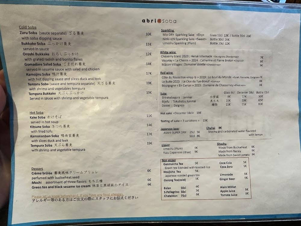 Abri Soba - Scan Menu 2