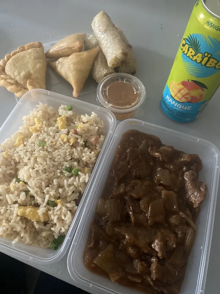 Bœuf Aux Oignons Et Riz Cantonais