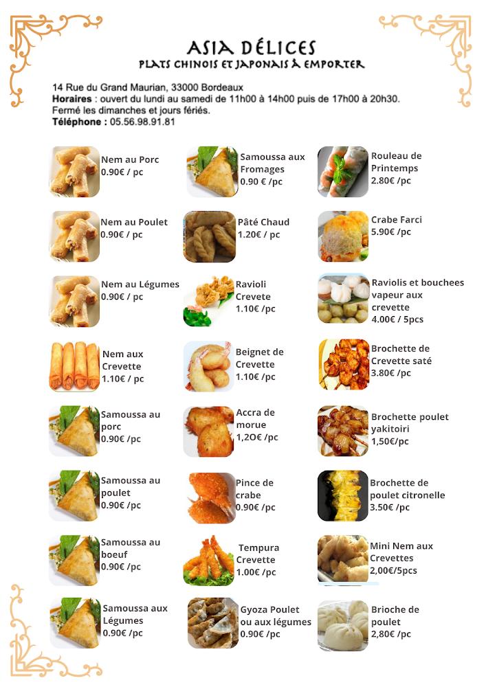 Asia Délices - Scan Menu 1