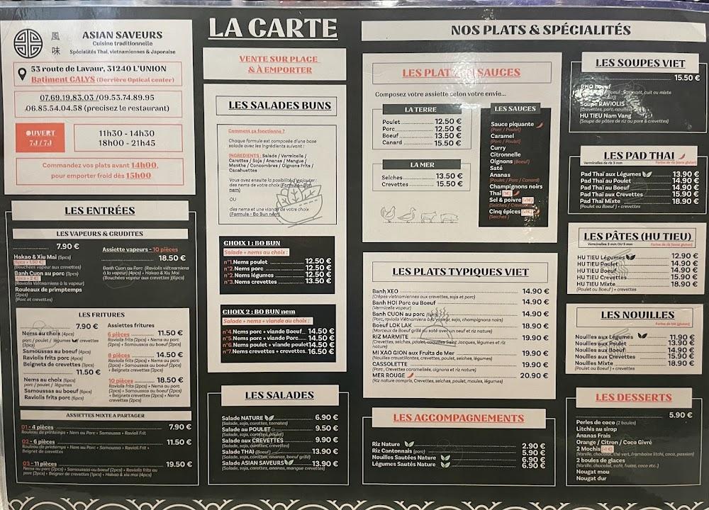 ASIAN SAVEURS - Scan Menu 1