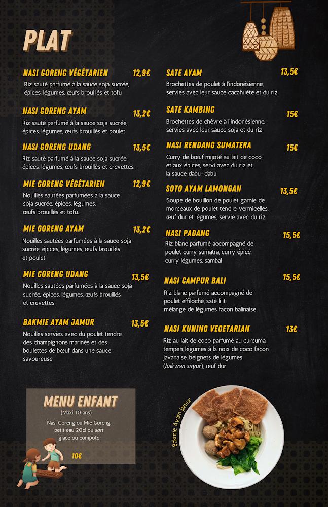 Asli Cuisine Indonésienne - Scan Menu 1