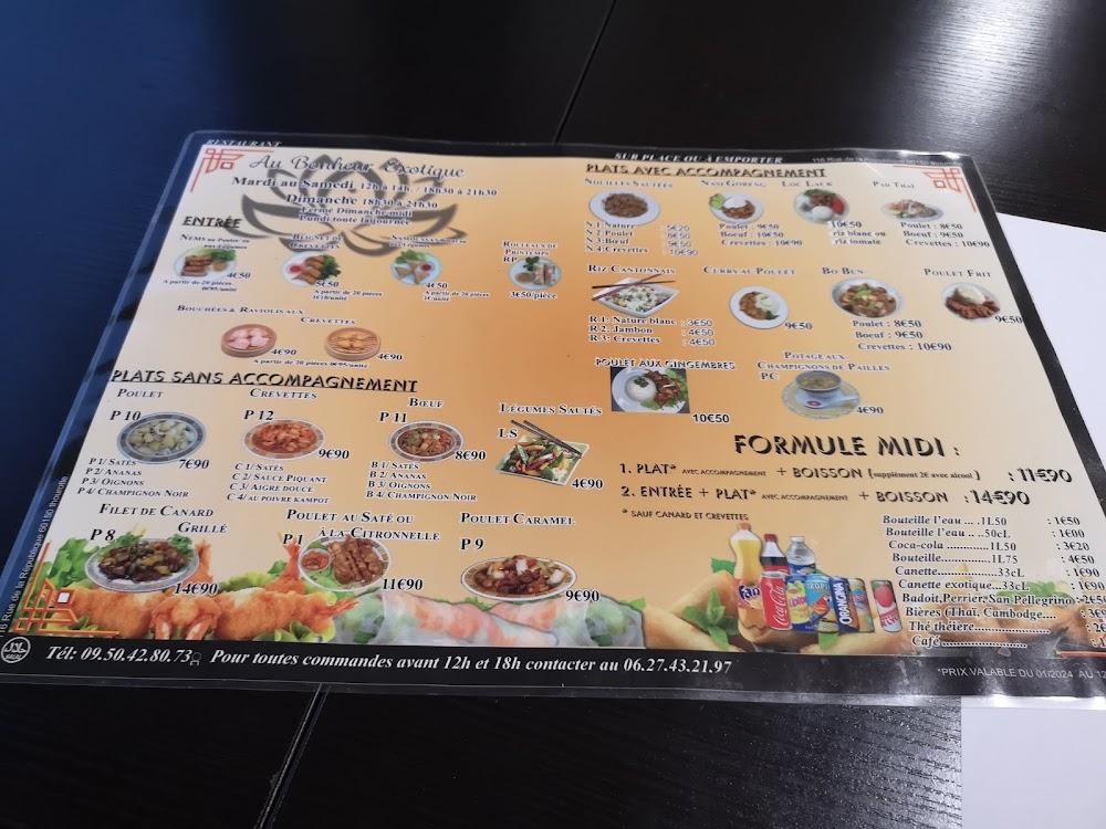 Au Bonheur Exotique - Scan Menu 2