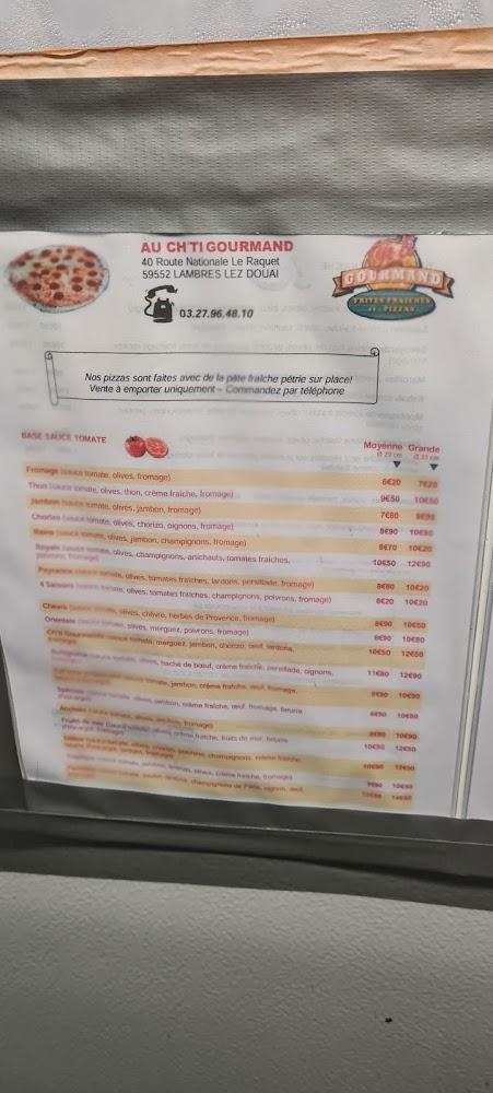 Au Ch'ti Gourmand - Scan Menu 1