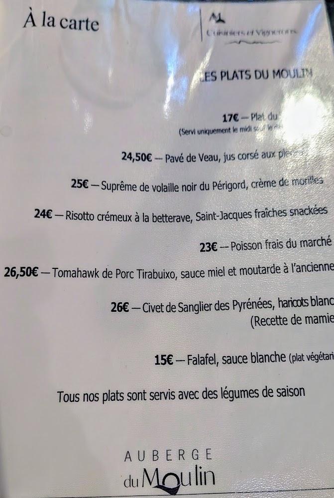 Auberge du Moulin - Scan Menu 3