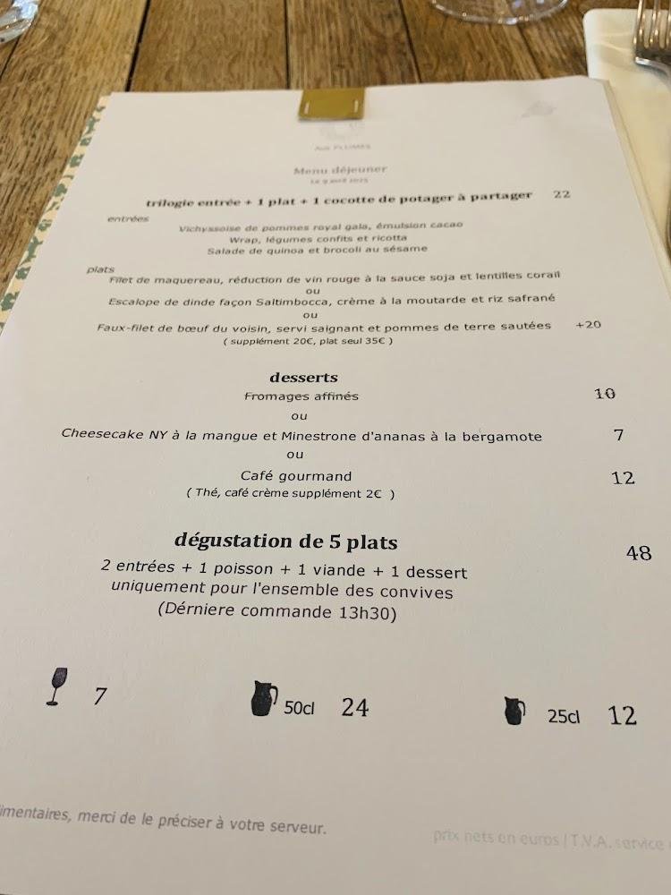 Aux Plumes - Scan Menu 2