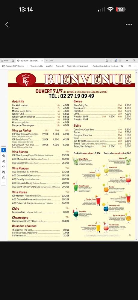 Bienvenue - Scan Menu 1