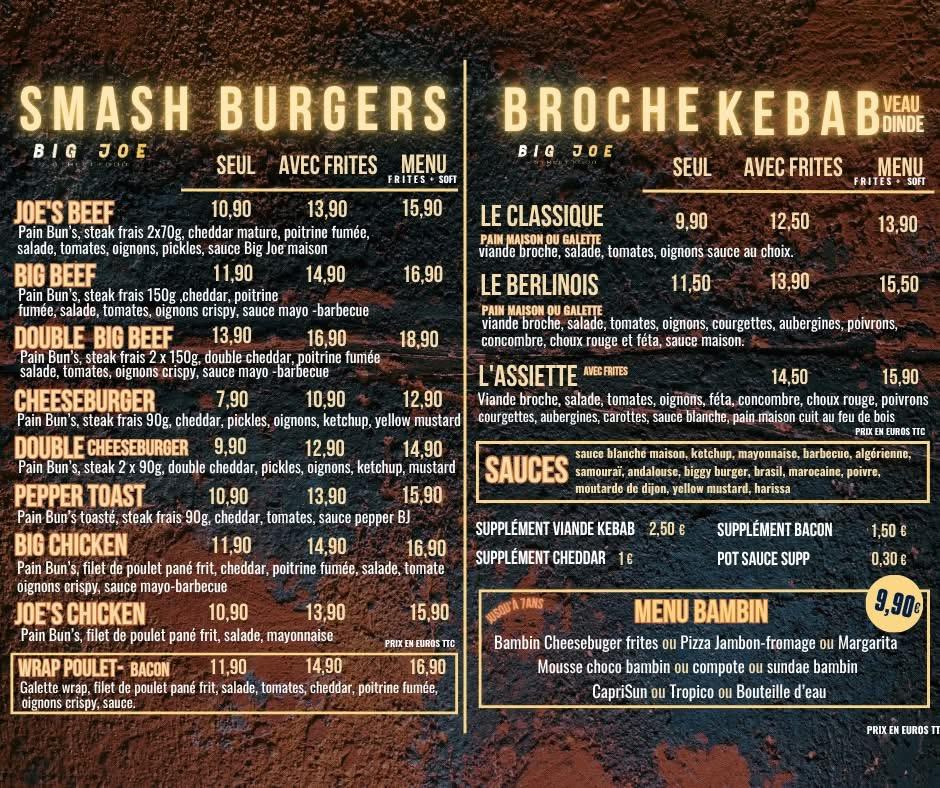 BIG JOE - Scan Menu 2