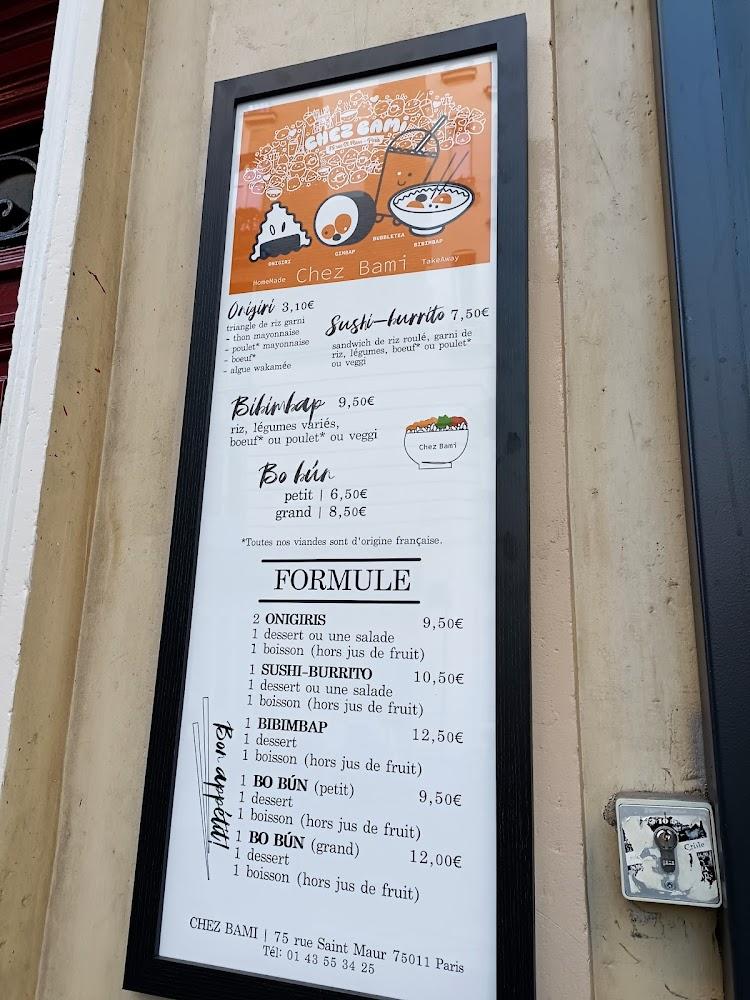 Chez BAMI - Scan Menu 2