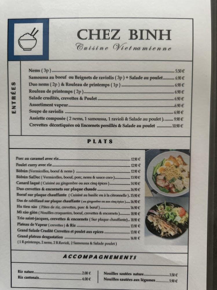 Chez Binh - Scan Menu 1