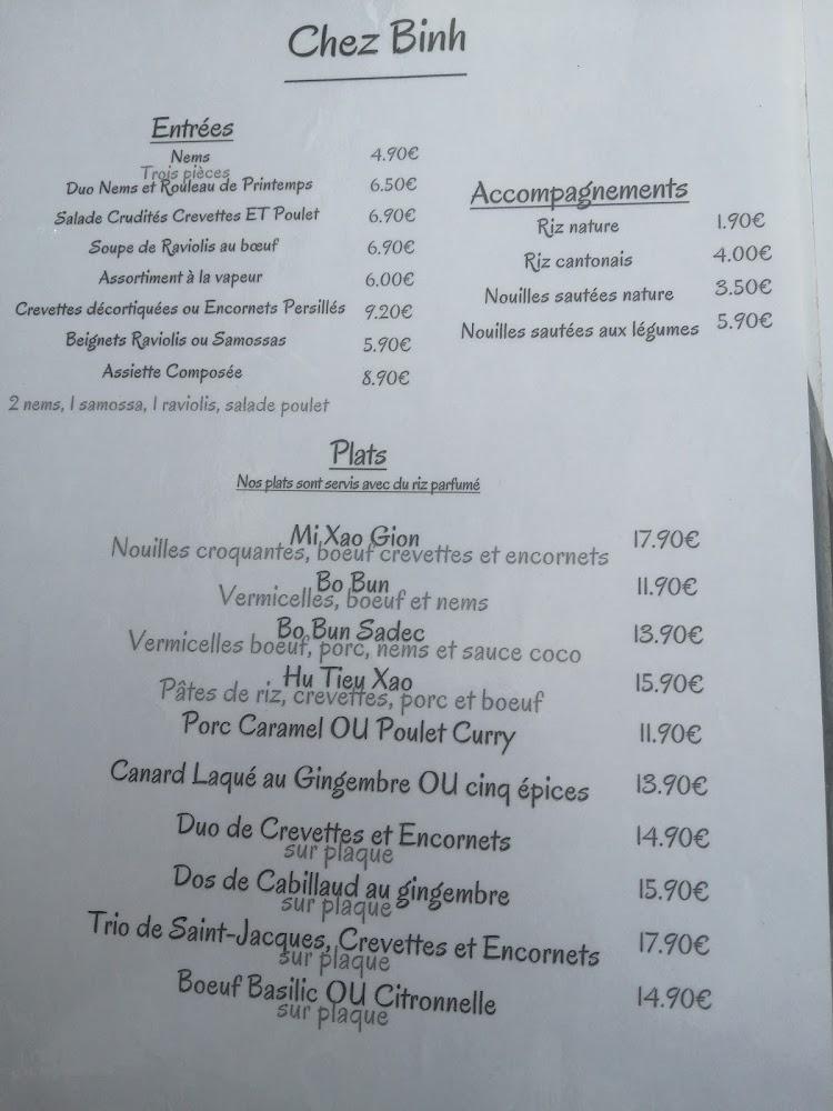 Chez Binh - Scan Menu 3
