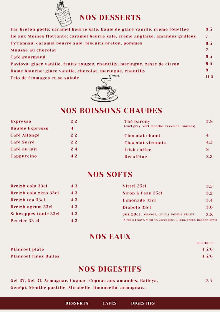 Chez Charlemagne - Scan Menu 1
