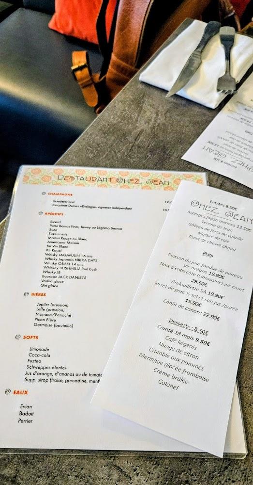 Chez Jean - Scan Menu 3