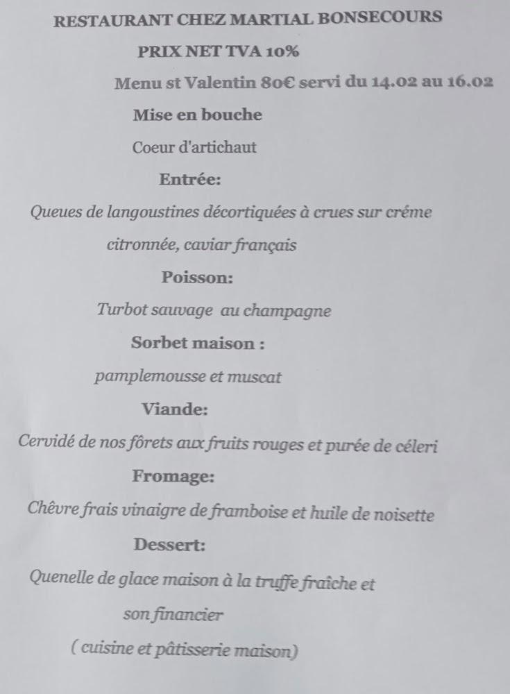 Chez Martial - Scan Menu 2