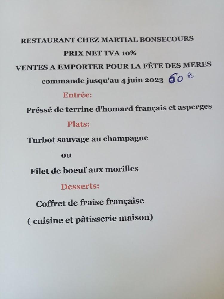 Chez Martial - Scan Menu 3