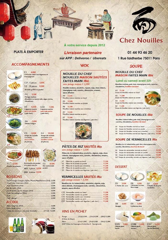 Chez Nouilles - Scan Menu 1