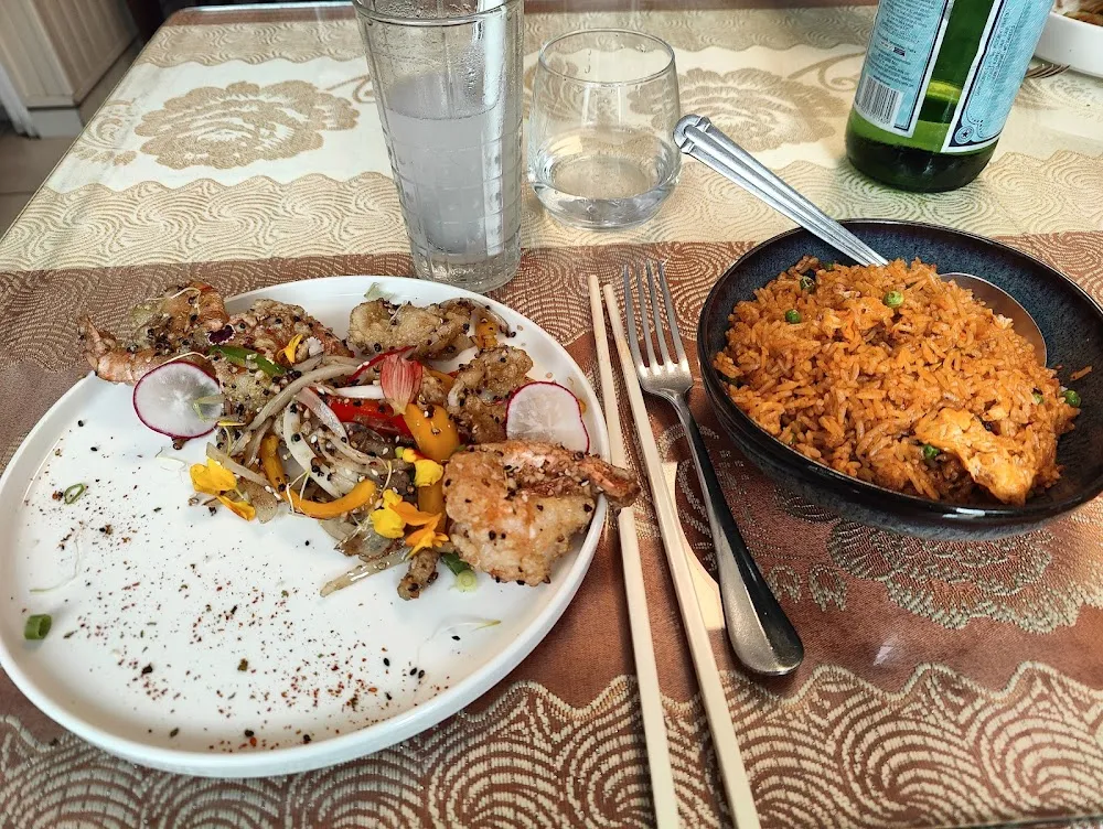 Crevettes Et Sèche Poivre Sel