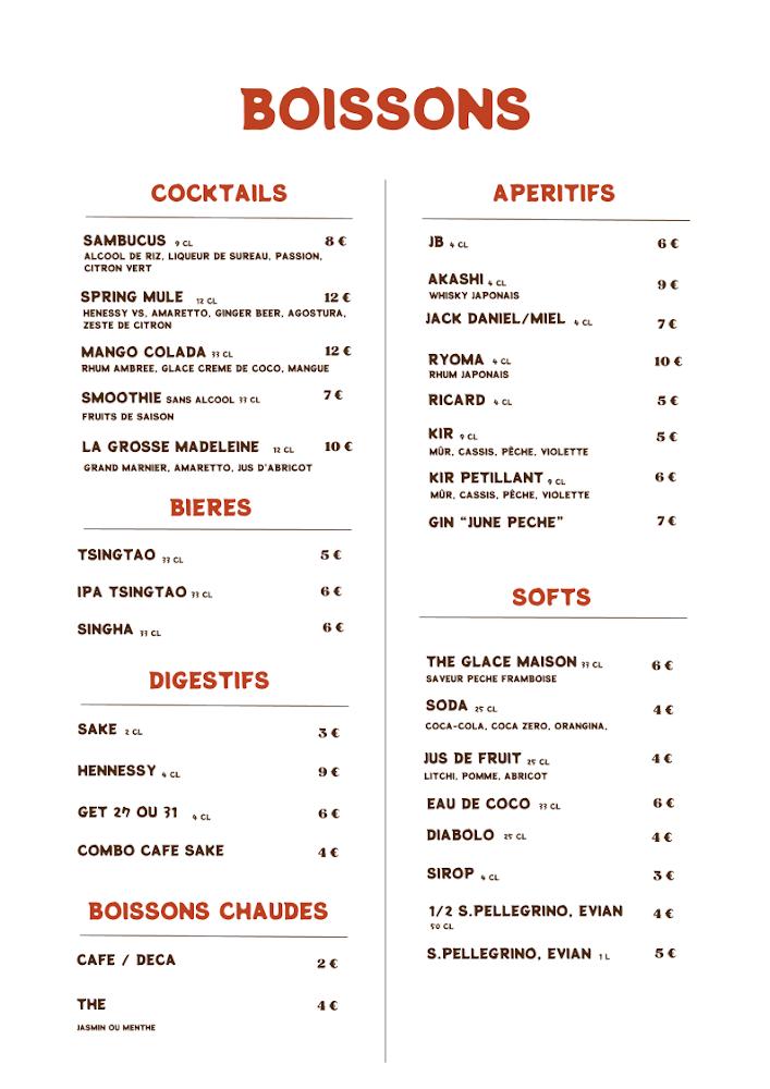 Chez Tang - Scan Menu 1