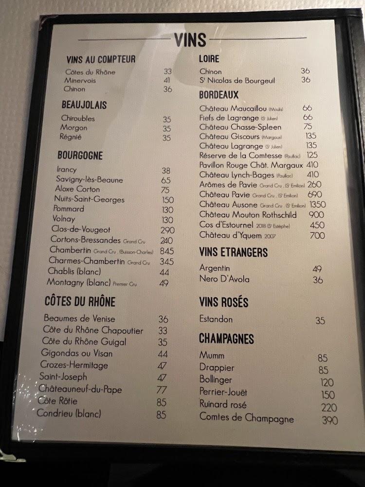 Chez Trassoudaine - Scan Menu 2