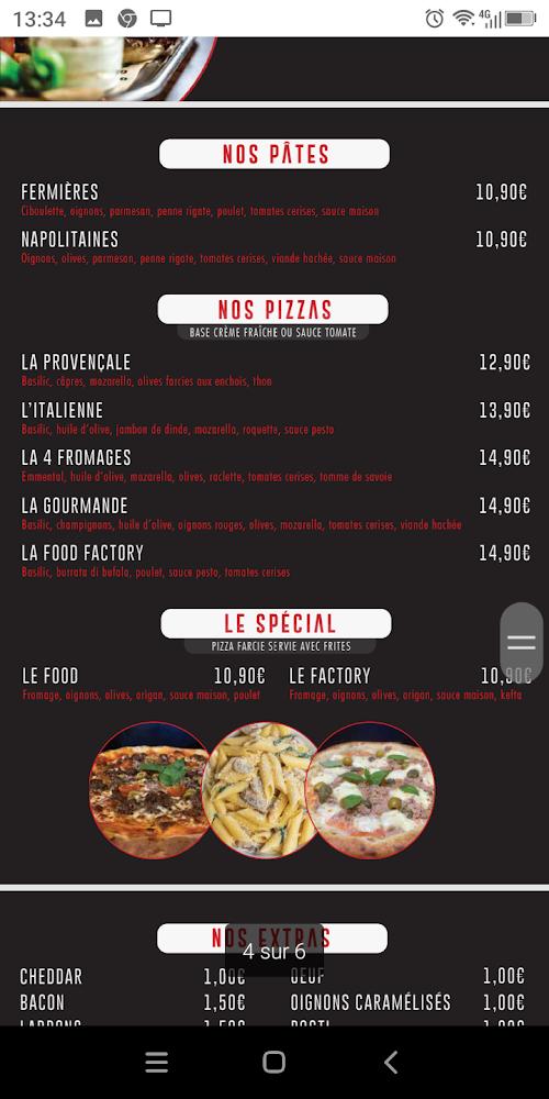 Food factory orléans - Scan Menu 3