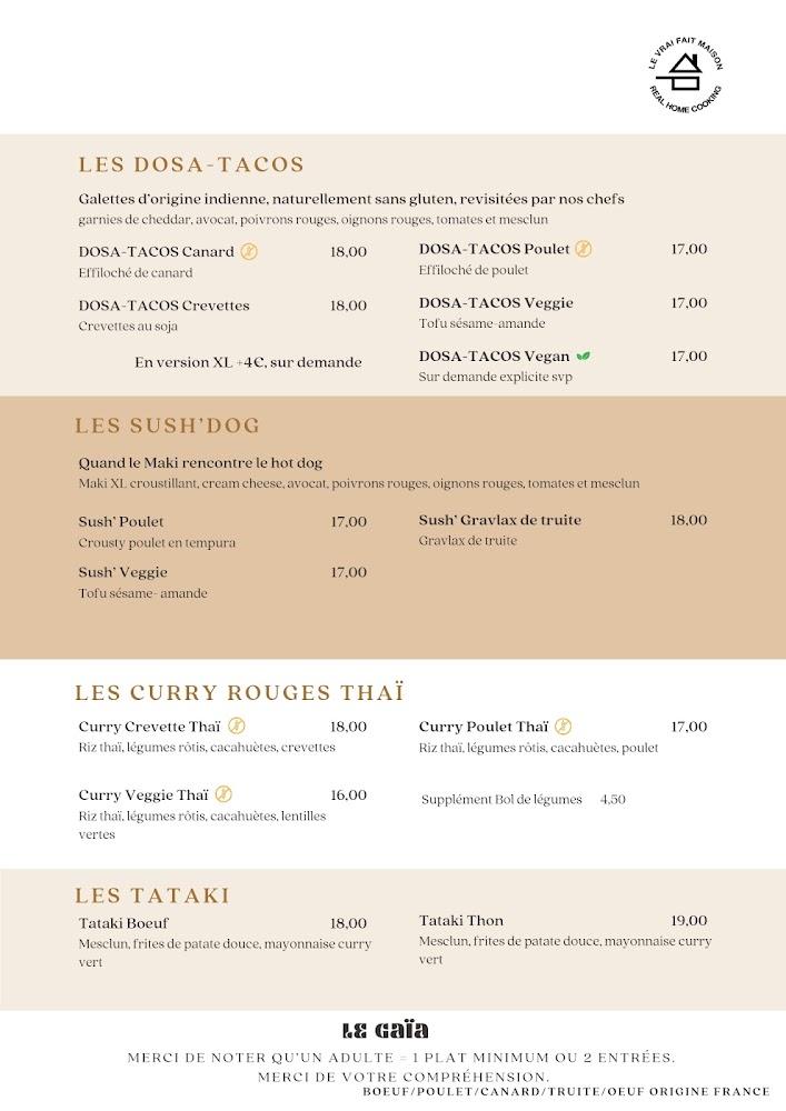 Gaïa Dax Restaurant Traiteur - Scan Menu 3