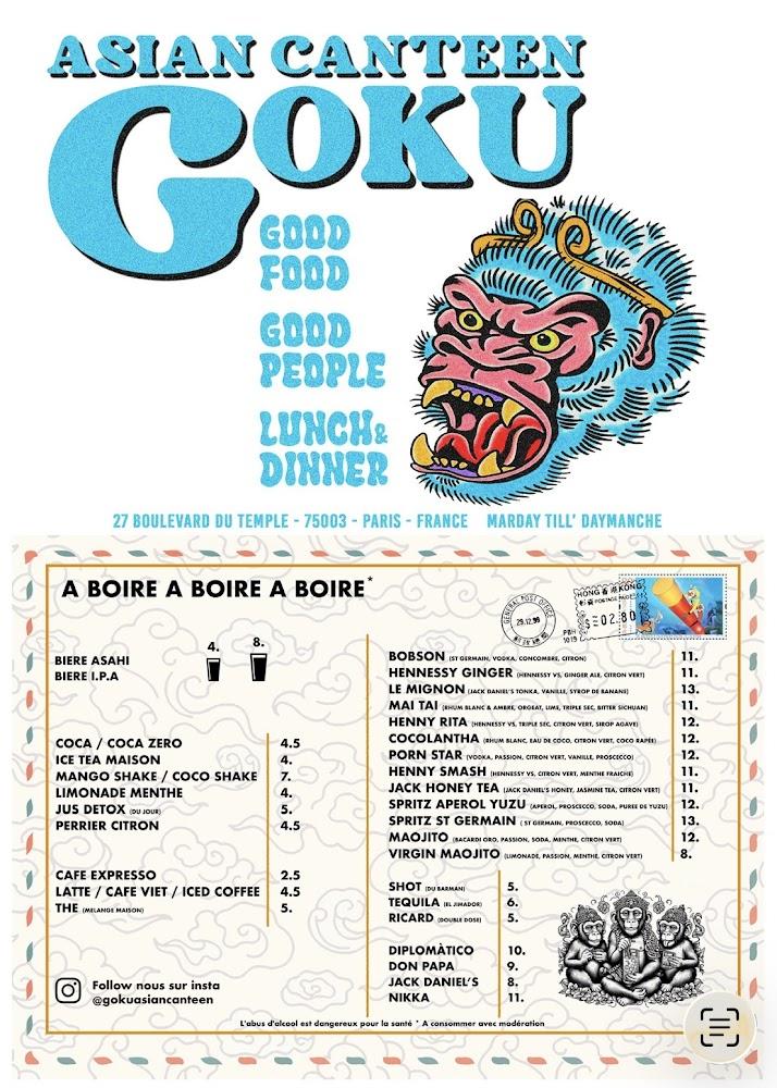 Goku Asian Canteen | Best Cantine Asiatique | République Marais - Scan Menu 3