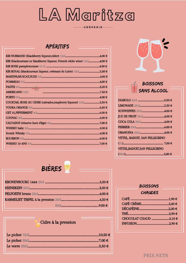 Grill - Crêperie "La Maritza" - Scan Menu 1