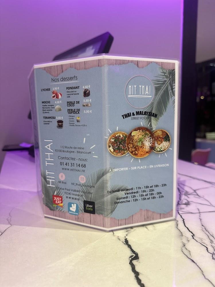 Hit Thaï - Restaurant Thaï, Malaisien, Indonésien Boulogne - Scan Menu 3