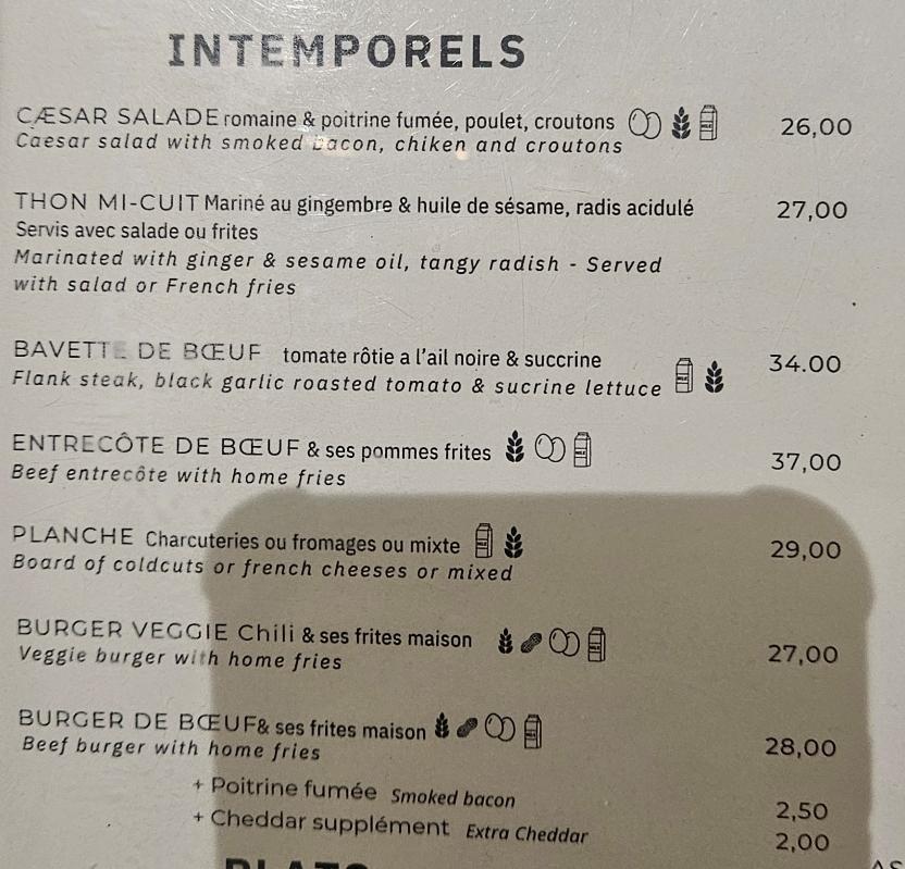 I love Paris Aéroport Roissy Terminal 2E - Scan Menu 2