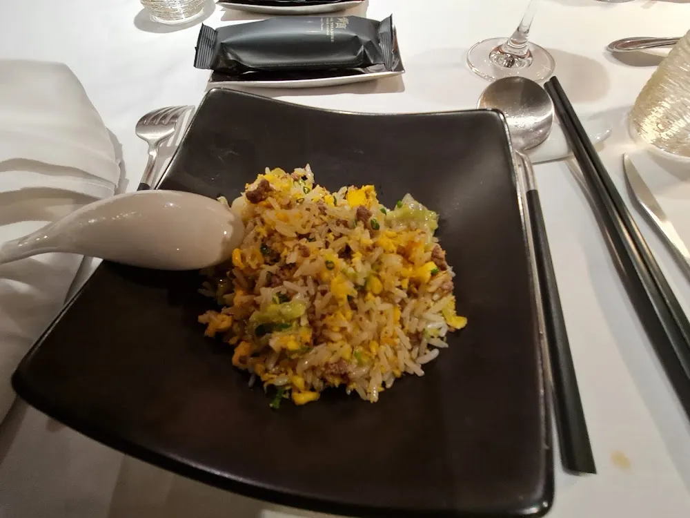 Riz Servi Pour Le Plat Riz Sauté Au Boeuf