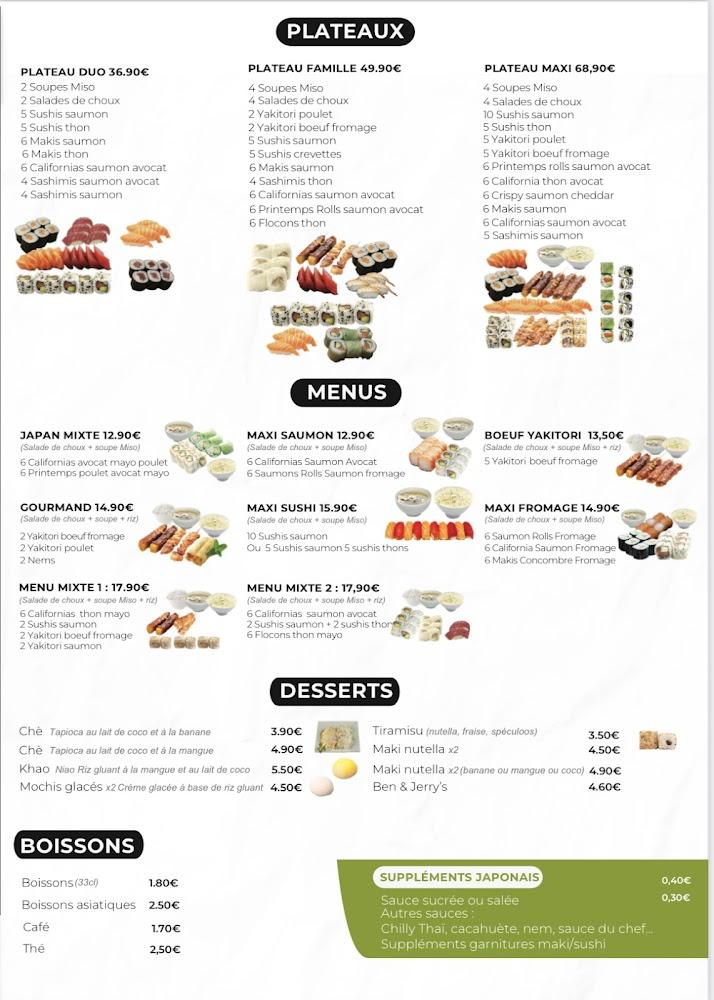 Japan Thaï - Scan Menu 1