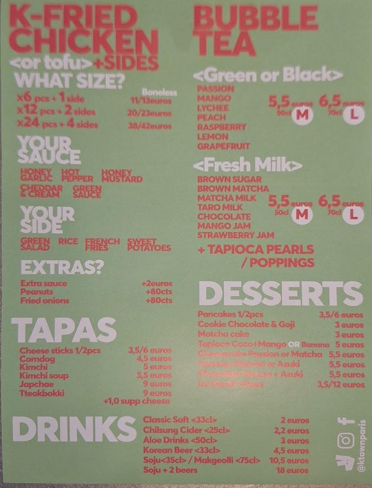 K-TOWN Street Food Vaugirard - Scan Menu 3