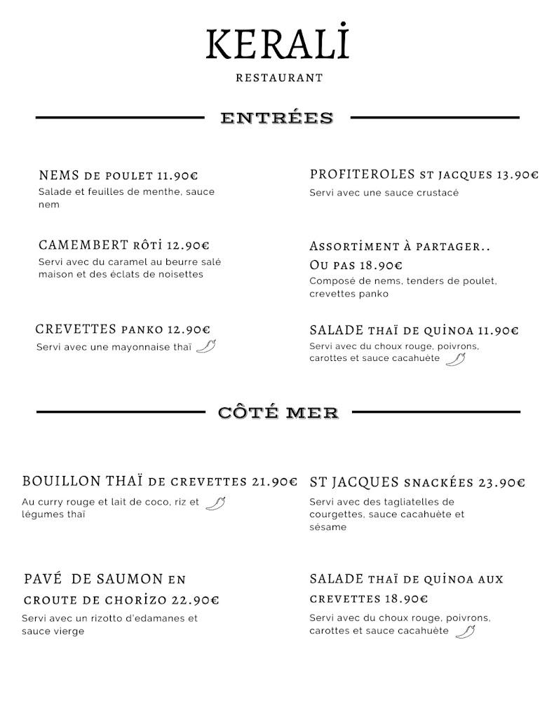 KERALI-Restaurant Île-Aux-Moines - Scan Menu 2