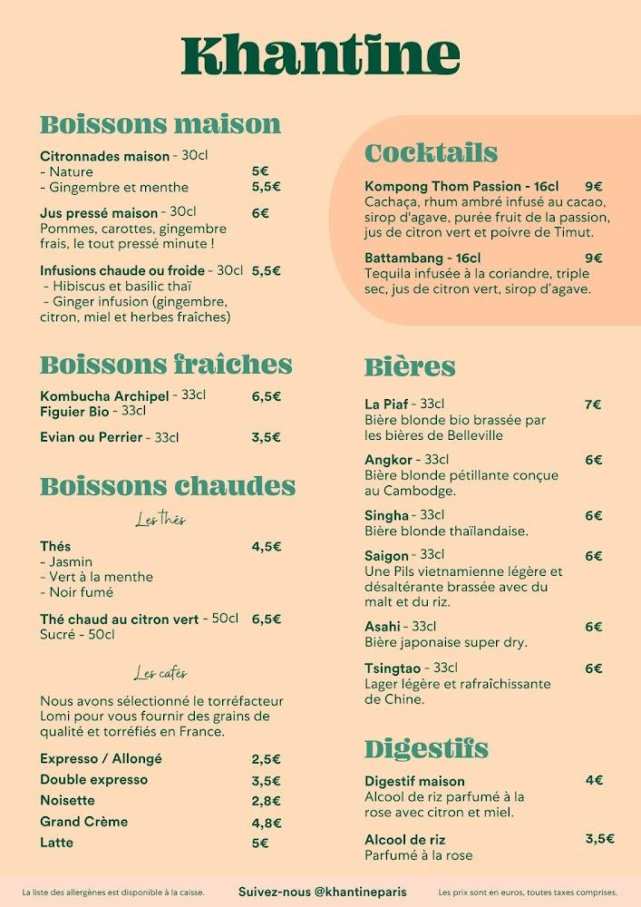 Khantine par le petit cambodge - Scan Menu 1