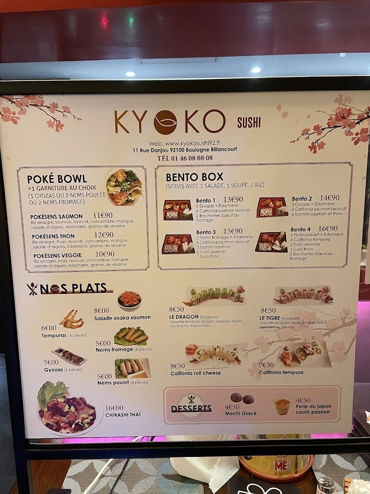 Kyoko Sushi - Scan Menu 1