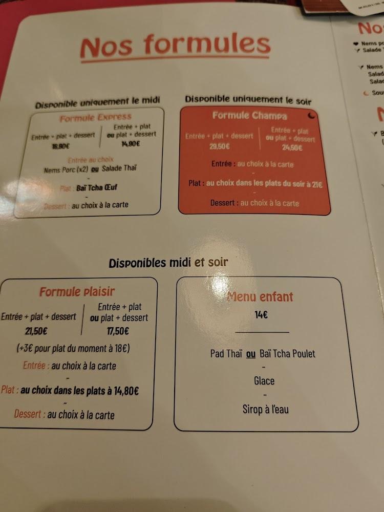 La Champa - restaurant asiatique thaï - Scan Menu 2