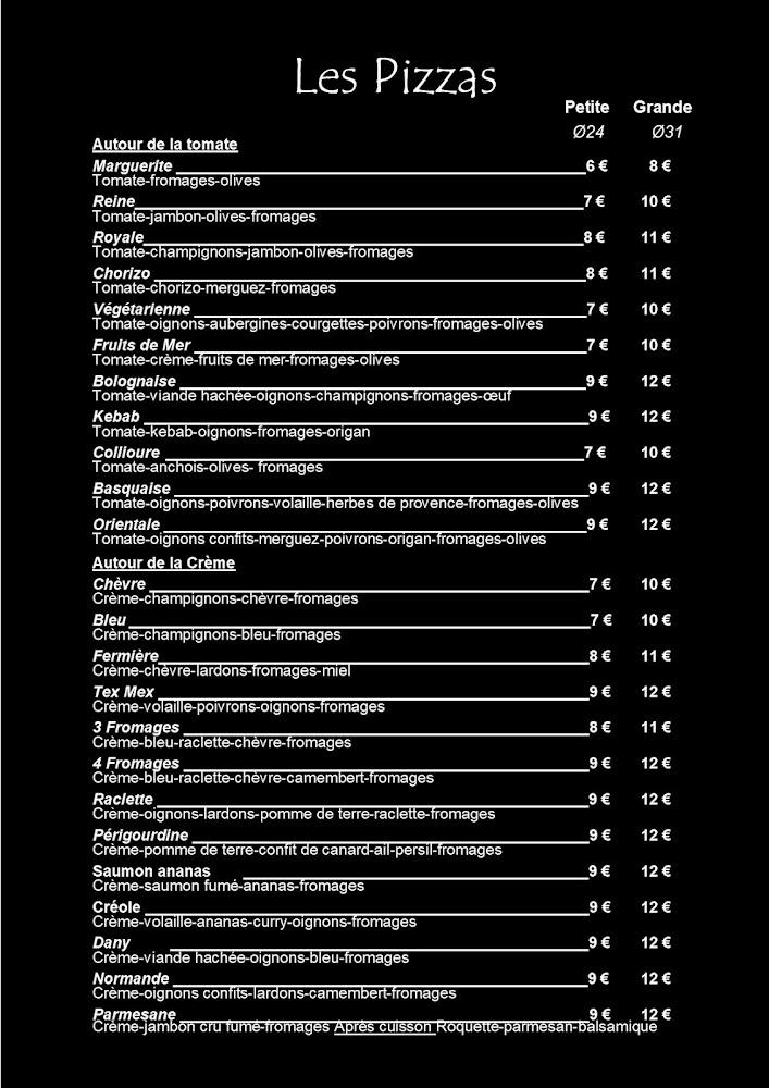 La Cuisine de Dany - Scan Menu 1