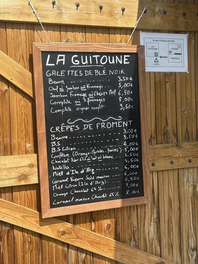 la Guitoune Ile d'Arz - Scan Menu 2