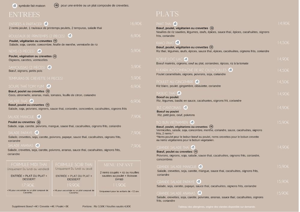 La Maison du Thaï - Scan Menu 1