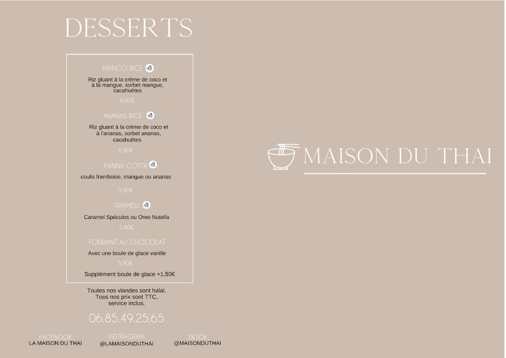 La Maison du Thaï - Scan Menu 2