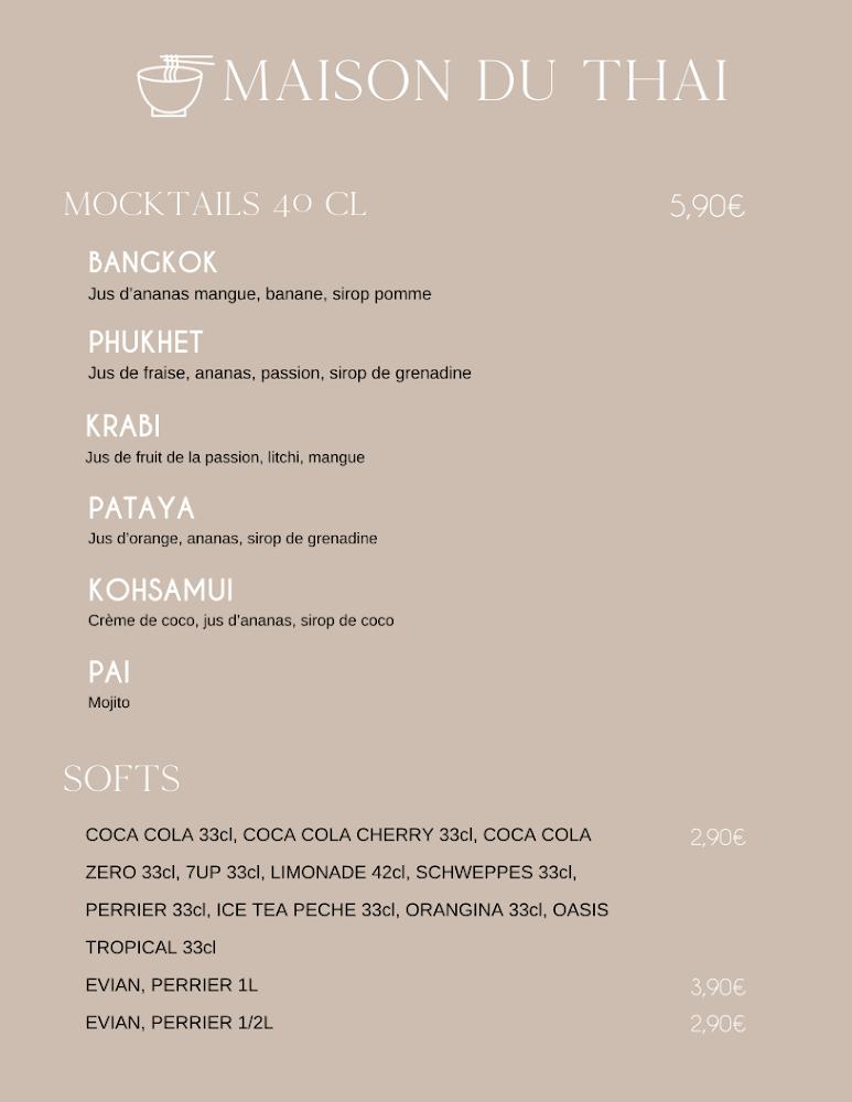La Maison du Thaï - Scan Menu 3