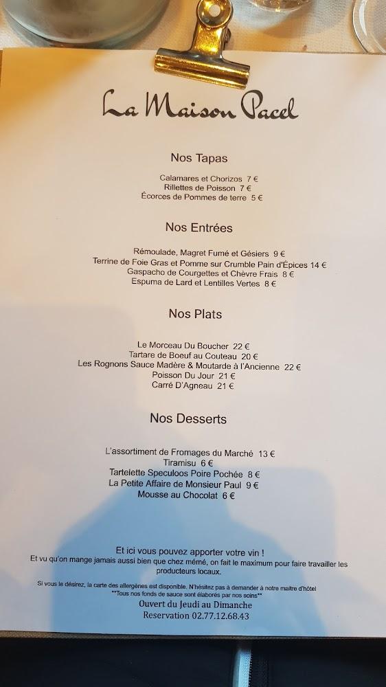 La Maison Pacel - Scan Menu 3