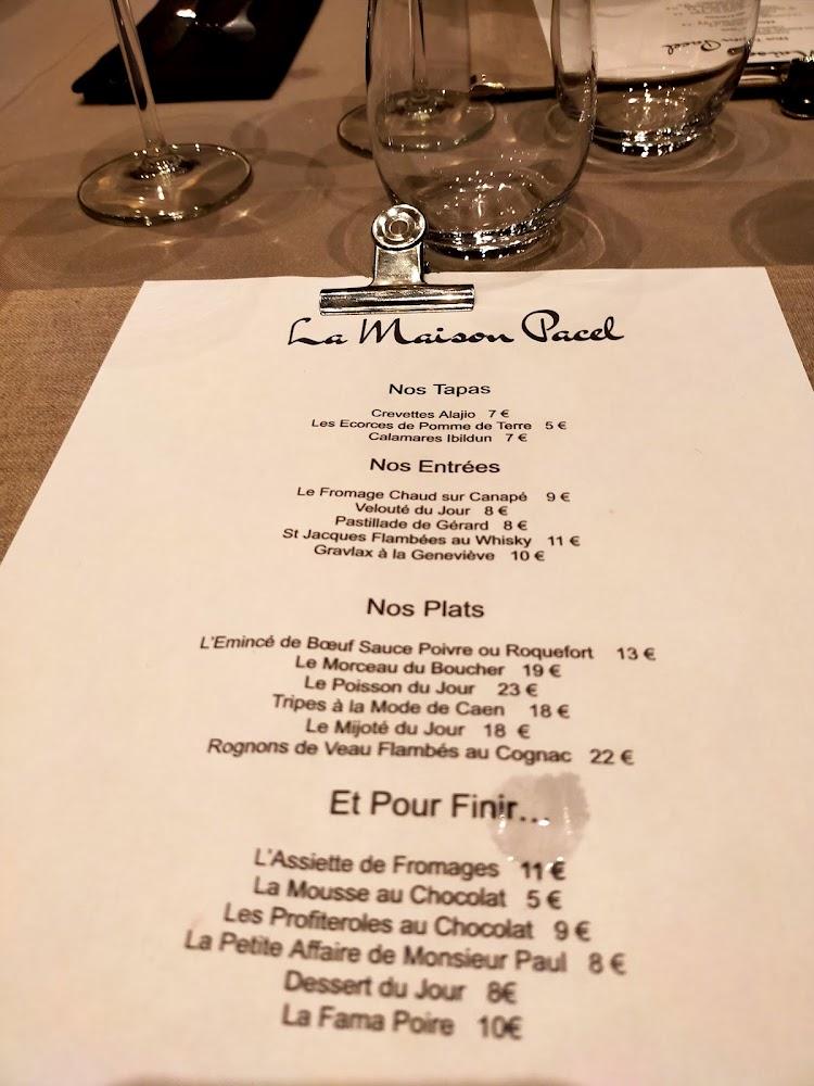 La Maison Pacel - Scan Menu 4