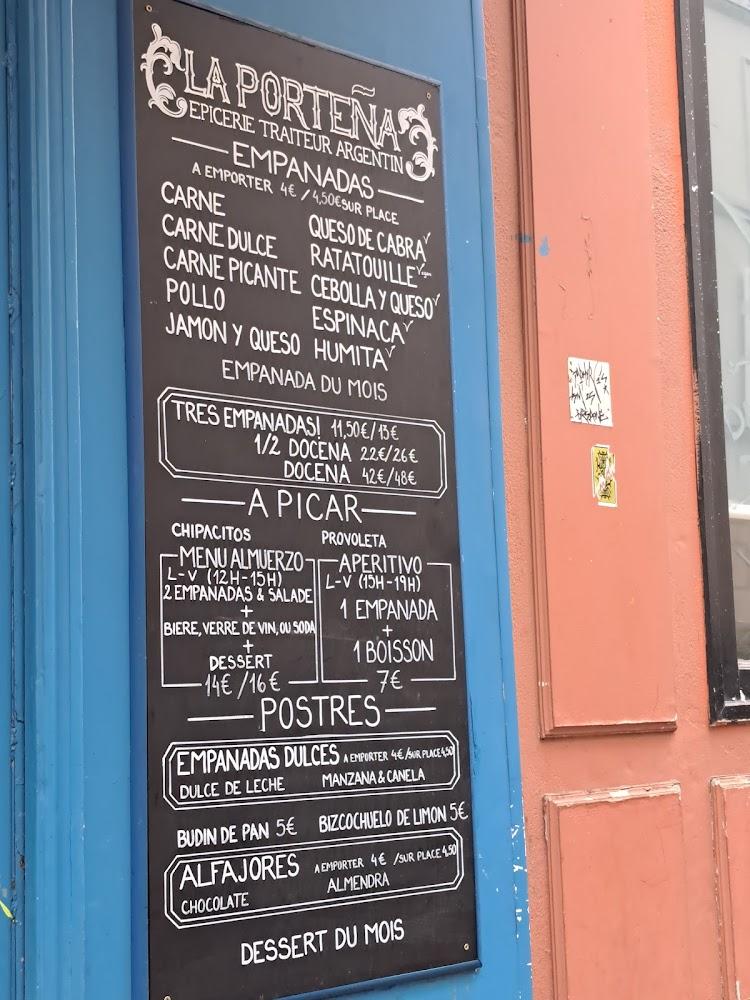La Porteña - Scan Menu 2