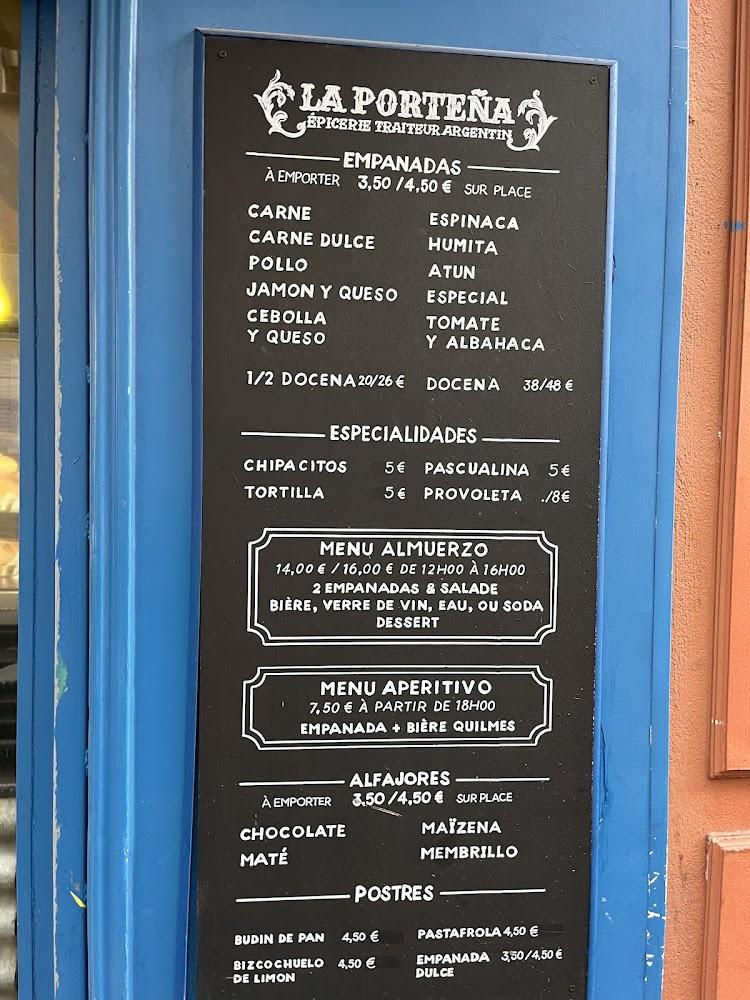 La Porteña - Scan Menu 3