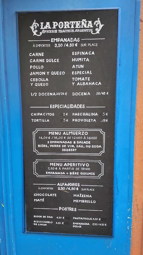 La Porteña - Scan Menu 4