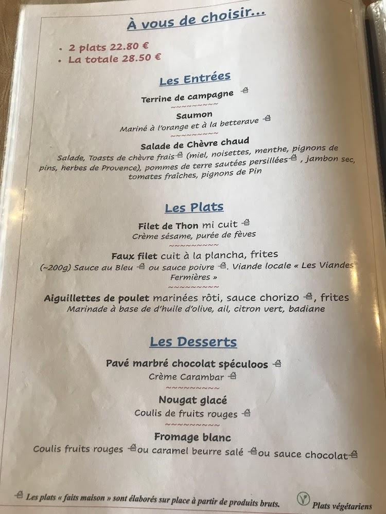 La Potinière du Lac - Scan Menu 1