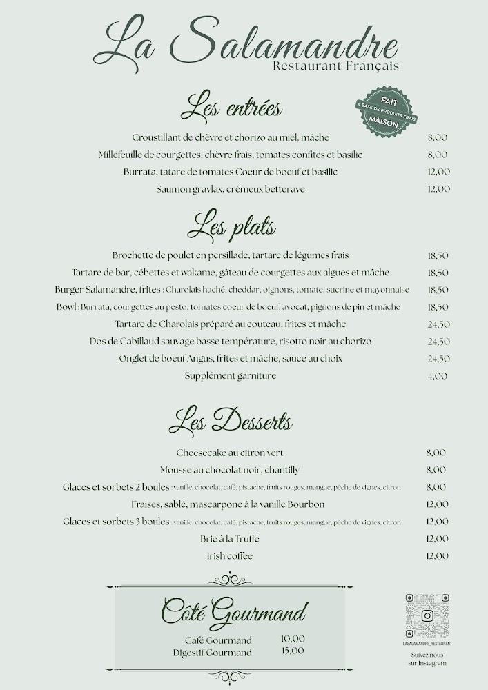 La Salamandre - Scan Menu 1