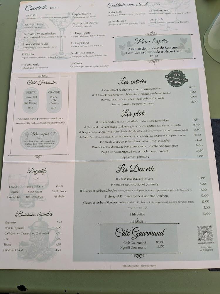 La Salamandre - Scan Menu 2