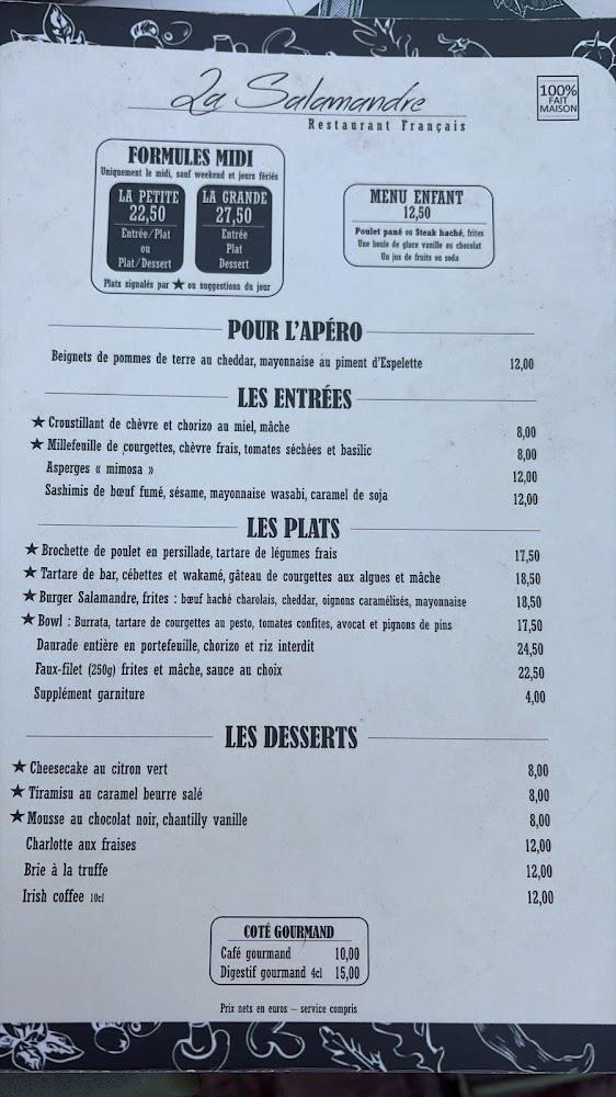 La Salamandre - Scan Menu 3